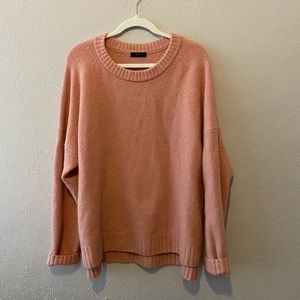 J. Crew pink soft sweater merino wool / alpaca blend size XL
